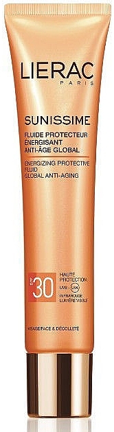 Sun Toning Fluid for Face SPF30 - Lierac Sunissime Energizing Protective Fluid Global Anti-Aging — photo N3