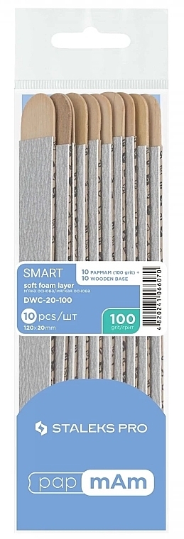 Nail File Refills on Soft Wooden Base, 100 grit - Staleks Pro Smart 20 papmAm — photo N1