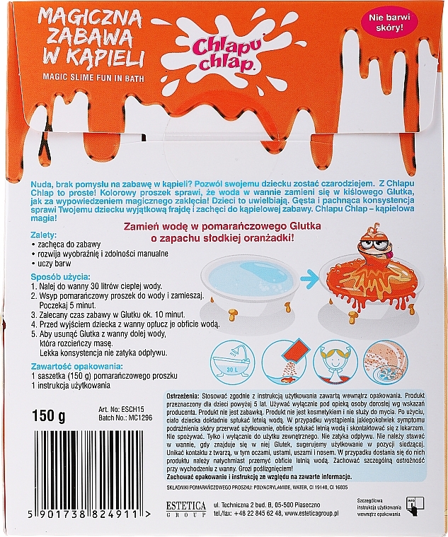 Bath Slime, orange - Chlapu Chlap Magic Slime Fun In Bath — photo N2