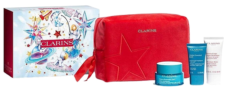 Set - Clarins Hydra-Essential Collection Set (cr/50ml+cr/15ml+b/lot/30ml+bag/1pc) — photo N1