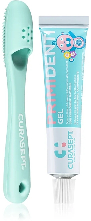 Set - Curaprox Curasept Primi Denti (toothgel/20ml + tooth/brush/1pcs) — photo N1