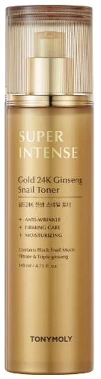 Face Toner - Tony Moly Super Intense Gold 24K Ginseng Snail Toner — photo N1