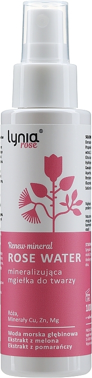 Mineral Rose Facial Spray - Lynia Renew Rose Water — photo N1