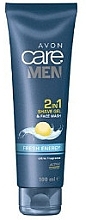 Face Cleansing and Shaving Gel 2 in 1 - Avon Care Men Fresh Energy — photo N4