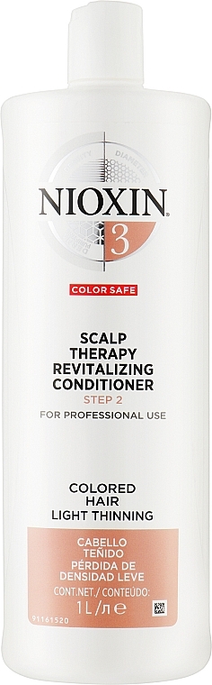 Repair Conditioner - Nioxin Thinning Hair System 3 Color Safe Scalp Revitalizing Conditioner — photo N2