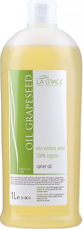 Light Grape Seed Massage Oil - La Grace Grapeseed Oil Light — photo N1