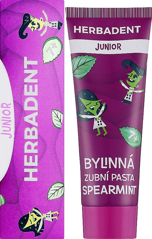 Fresh Mint Toothpaste for Teens - Herbadent Junior Herbal Spearmint Toothpaste — photo N2