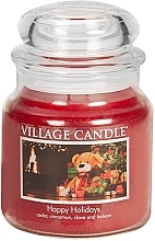 Fragrances, Perfumes, Cosmetics Scented Candle in Jar - Village Candle Happy Holidays Glass Jar