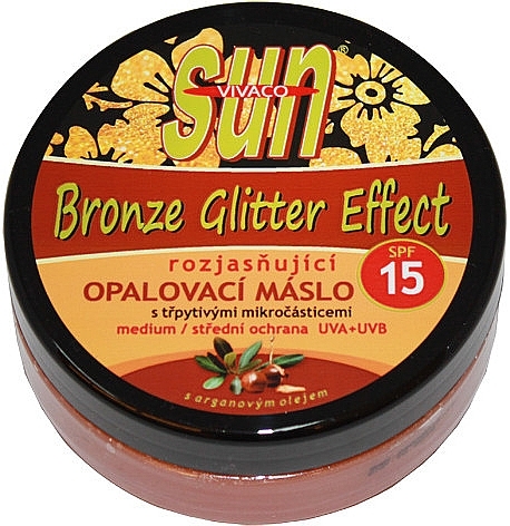 Tanning Oil - Vivaco Sun Argan Bronz Oil Glitter Effect SPF 15 — photo N1