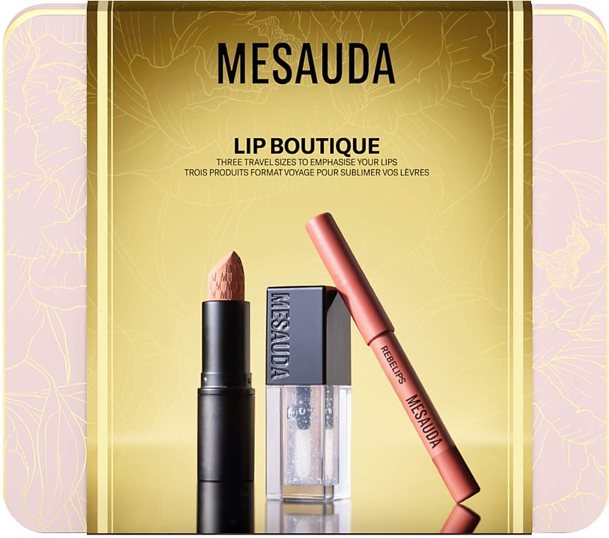 Set - Mesauda Milano Kit Lip Boutique (lipstic/3g+ l/gloss/2ml + l/pencil/0.8g) — photo N1