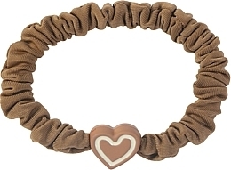 Fragrances, Perfumes, Cosmetics Hair Tie, crepe with heart, brown - Lolita Accessories