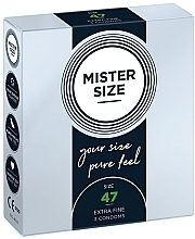 Latex Condoms, 47 size, 3 pcs - Mister Size Extra Fine Condoms — photo N1