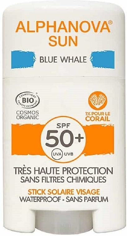 Sunscreen Stick - Alphanova Sun Blue Whale SPF50+ — photo N1