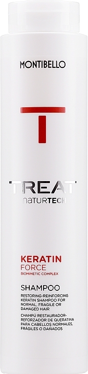 Repair Shampoo for Normal, Weak & Damaged Hair - Montibello Treat NaturTech Keratin Force Shampoo — photo N1