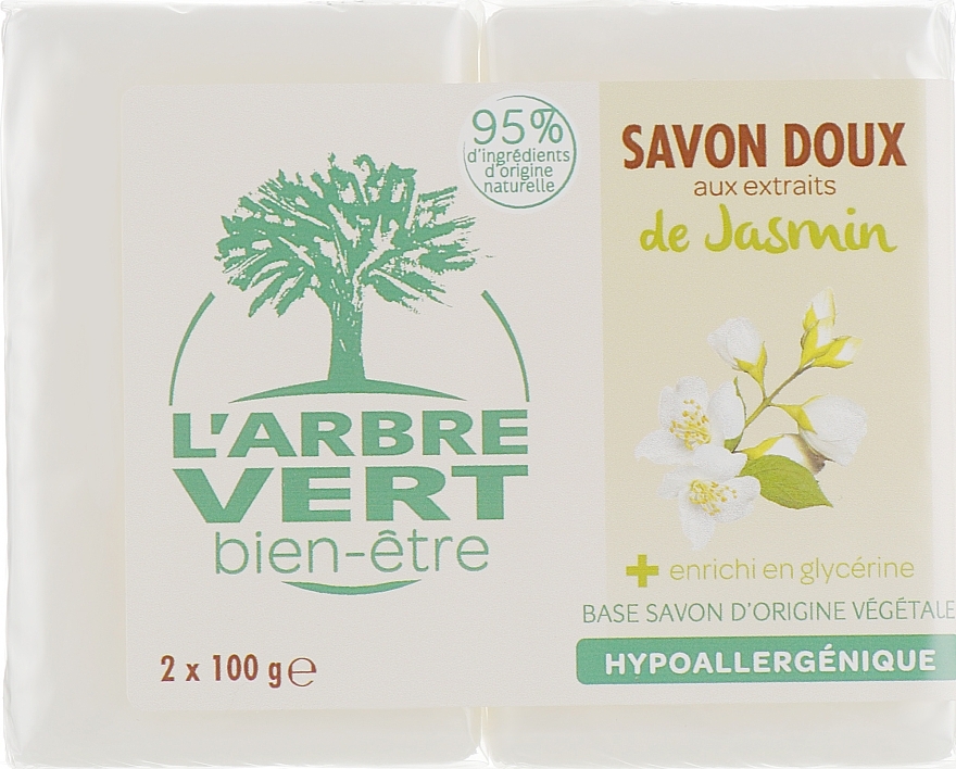 Jasmine Solid Soap - L'Arbre Vert Jasmine Bio Soap — photo N1