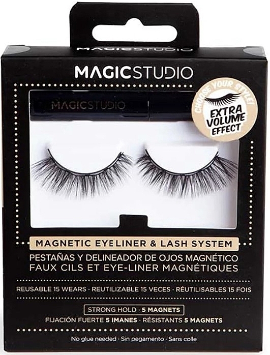 Magnetic False Lashes with Eyeliner - Magic Studio Magnetic Eyelashes + Eyeliner Extra Volume Effect — photo N1