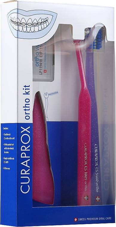 Set 4 - Curaprox Ortho Kit (brush/1pcs + brushes 07,14,18/3pcs + orthod/brush/1pcs + orthod/wax/1pcs) — photo N9