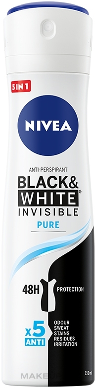 Antiperspirant Deodorant Spray 'Black & White Invisible Protection' - NIVEA Black & White Invisible Pure Fashion Edition 48H Protection — photo 150 ml