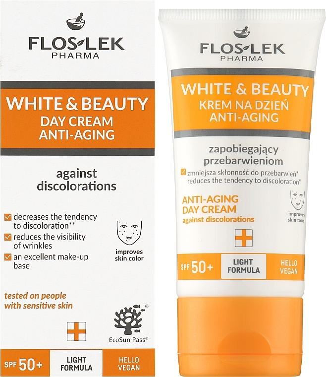 Face Cream - Floslek White & Beauty Day Cream To Prevent Discoloration Spf 50+ — photo N2