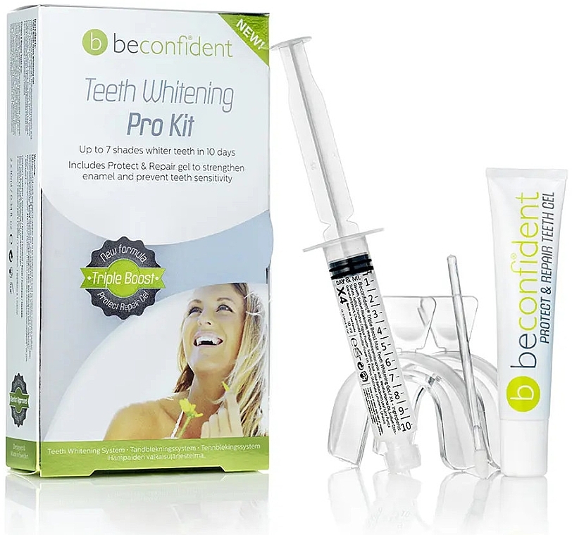 Set - Beconfident Teeth Whitening Pro Kit (teeth/gel/10mlx2 + tray/2pcs) — photo N4