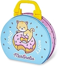 Makeup Set in Small Blue Case - Martinelia Yummy Donut Worry Beauty Set Tin — photo N2
