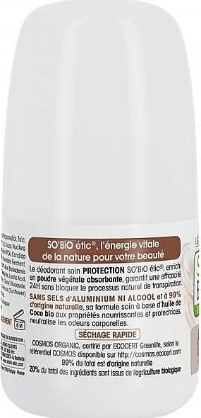 Roll-On Deodorant with Coconut Oil - So'Bio Etic Protection Care Organic Coconut Oil Deodorant — photo N2