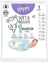 Baby Diapers 2-5 kg, size 1 Newborn, 1pcs - Bella Baby Happy Soft & Delicate — photo N1