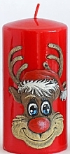 Fragrances, Perfumes, Cosmetics Decorative Candle "Rudolf", red, 7x10 cm - Artman Christmas Candle Rudolf