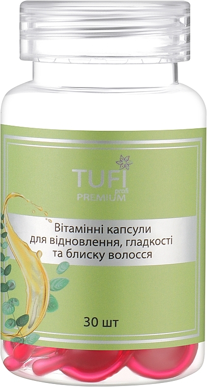 Vitamin capsules for hair restoration, smoothness and shine - Tufi Profi Premium — photo N1