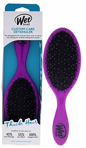 Hair Brush for Thick Hair - Wet Brush Custum Care Detangler Fot Thik Hair Purple — photo N4