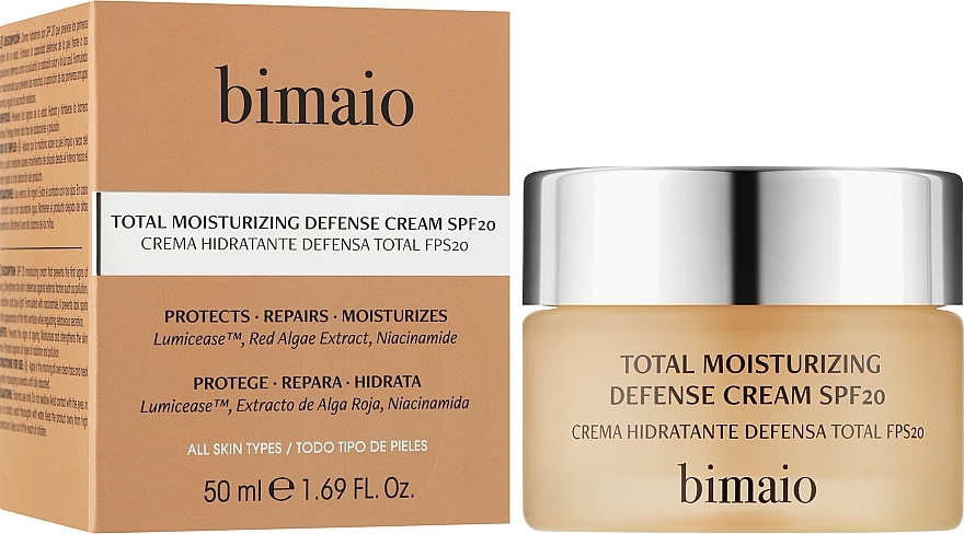 Moisturising & Protective Face Cream SPF20 - Bimaio Total Moisturizing Defense Cream — photo N7