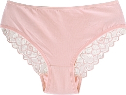 Women Cotton Panties with Lace Back, peach - Moraj — photo N1