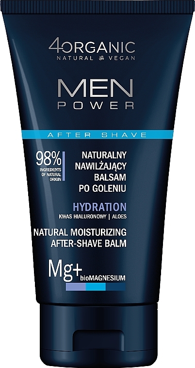 Natural Moisturising After Shave Balm - 4Organic Men Power Natural Moisturizing After-Shave Balm Hydration — photo N1