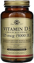 Fragrances, Perfumes, Cosmetics Vitamin 3D Dietary Supplement, 5000ME - Solgar Vitamin D3 125 mcg