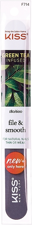 Nail File for Natural Nails 180/600 - Kiss Green Tea Infused Nail File — photo N3