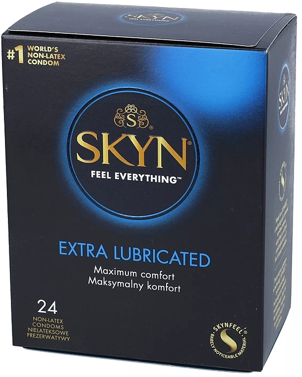 Latex-Free Condoms with Additional Lubricant, 24 pcs. - Unimil Skyn Feel Everything Extra Lubricated — photo N1