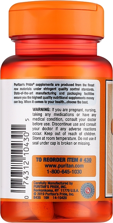 Vitamin C with Bioflavonoids & Rosehip Dietary Supplement - Puritan's Pride Vitamin C-500 Mg With Bioflavonoids & Rose Hips — photo N2