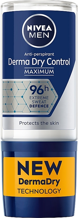 Men Roll-On Deodorant - Nivea Men Derma Dry Control Maximum Antiperspirant — photo N1