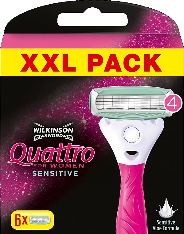 Shaving Cartridges, 6 pcs - Wilkinson Sword Quattro for Women Sensitive — photo N2