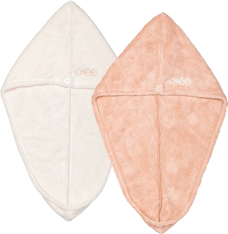 GIFT! Hair Towels, white/pink - Osee Hair Towel DUO White & Pink — photo N1