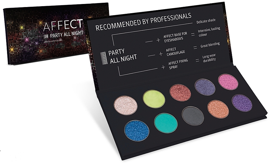 Pressed Eyeshadow Palette - Affect Cosmetics Party All Night Eyeshadow Palette — photo N1