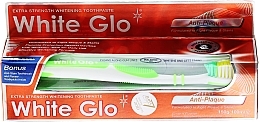 Fragrances, Perfumes, Cosmetics Set "Anti Plaque", white-green brush - White Glo Anti-Plaque (t/paste/100ml + t/brush/1 + dental/flosser/1)