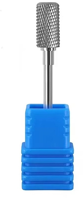 Flat Cylinder Carbide Nail Drill Bot, medium, blue - Lewer — photo N1