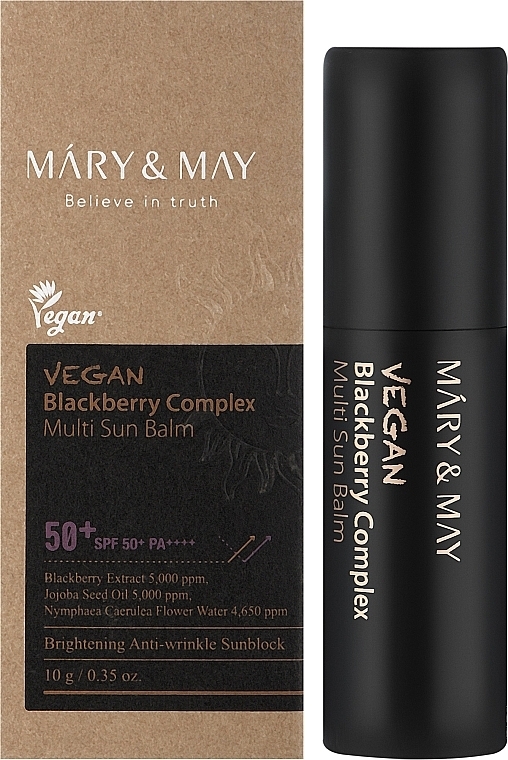 Sunscreen Face Stick - Mary&May Vegan Blackberry Complex Multi Sun Balm SPF50+ PA++++ — photo N2