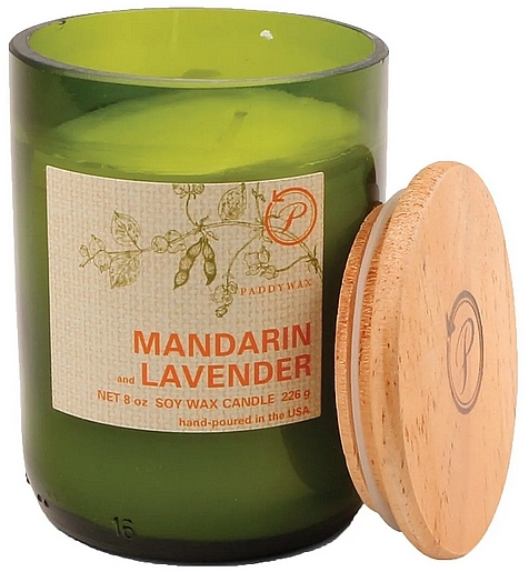 Scented Candle 'Mandarin & Lavender' - Paddywax Eco Green Recycled Glass Candle Mandarin + Lavender — photo N1