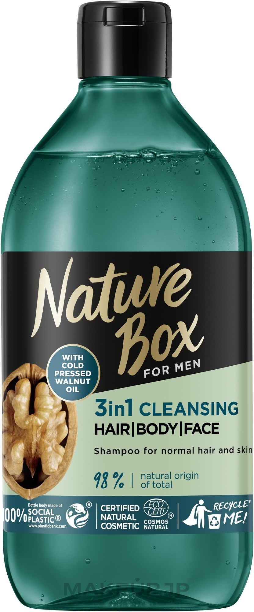 3-in-1 Walnut Cleansing Shampoo - Nature Box For Men Walnut Oil 3in1 Cleansing — photo 385 ml