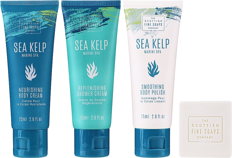 Set - Scottish Fine Soaps Sea Kelp Marine Spa Luxurious Gift Set(b/cr/75ml + b/peel/75ml + sh/cr/75ml + soap/40g) — photo N3
