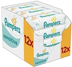 Baby Wet Wipes, 12x56 pcs - Pampers Sensitive Wipes — photo N2