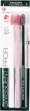 Fragrances, Perfumes, Cosmetics Soft Toothbrushes with Pink Bristles, white, pink, green - Swissdent Profi Colours Soft-Medium Trio