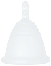 Menstrual Cup with Long Stem, S-size, transparent - MeLuna Sport Shorty Menstrual Cup Stem — photo N5